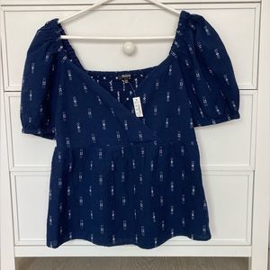 Navy Madewell cotton top NWT, size XXS